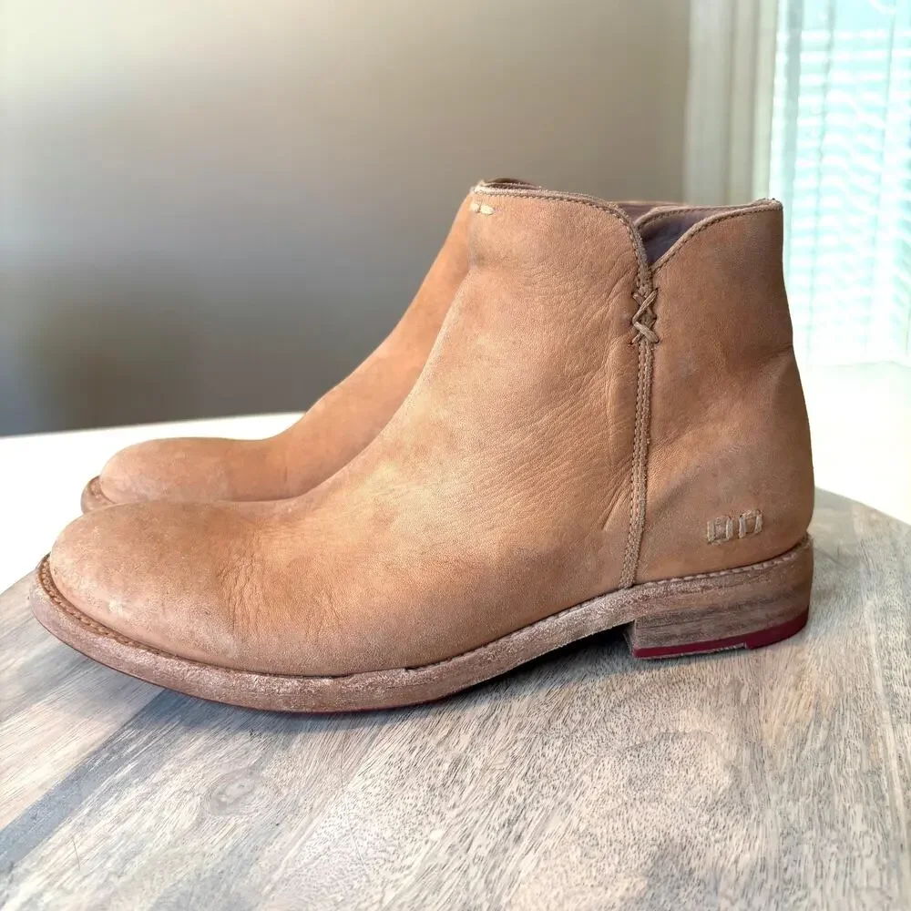 Bed Stu Yurisa Boots Women's 9.5 Ivory Velvet Leather Ankle Booties NIB F321147
